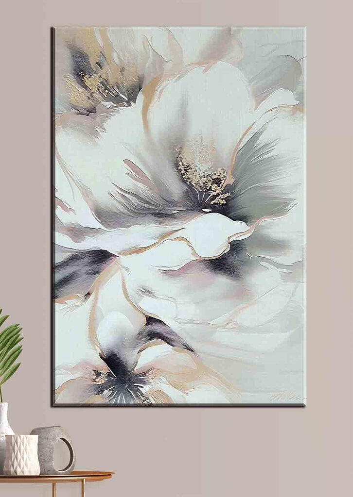 A painting of a flower