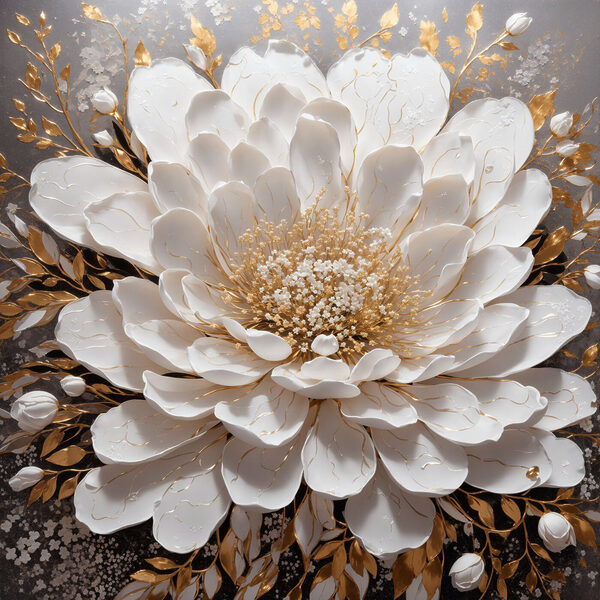 Elegant white bloom with delicate details Elegant white bloom with delicate details