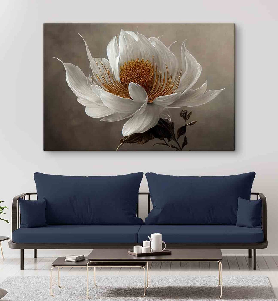 A white flower with a yellow center