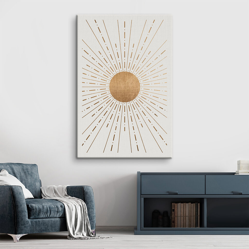 A sun with lines in the center