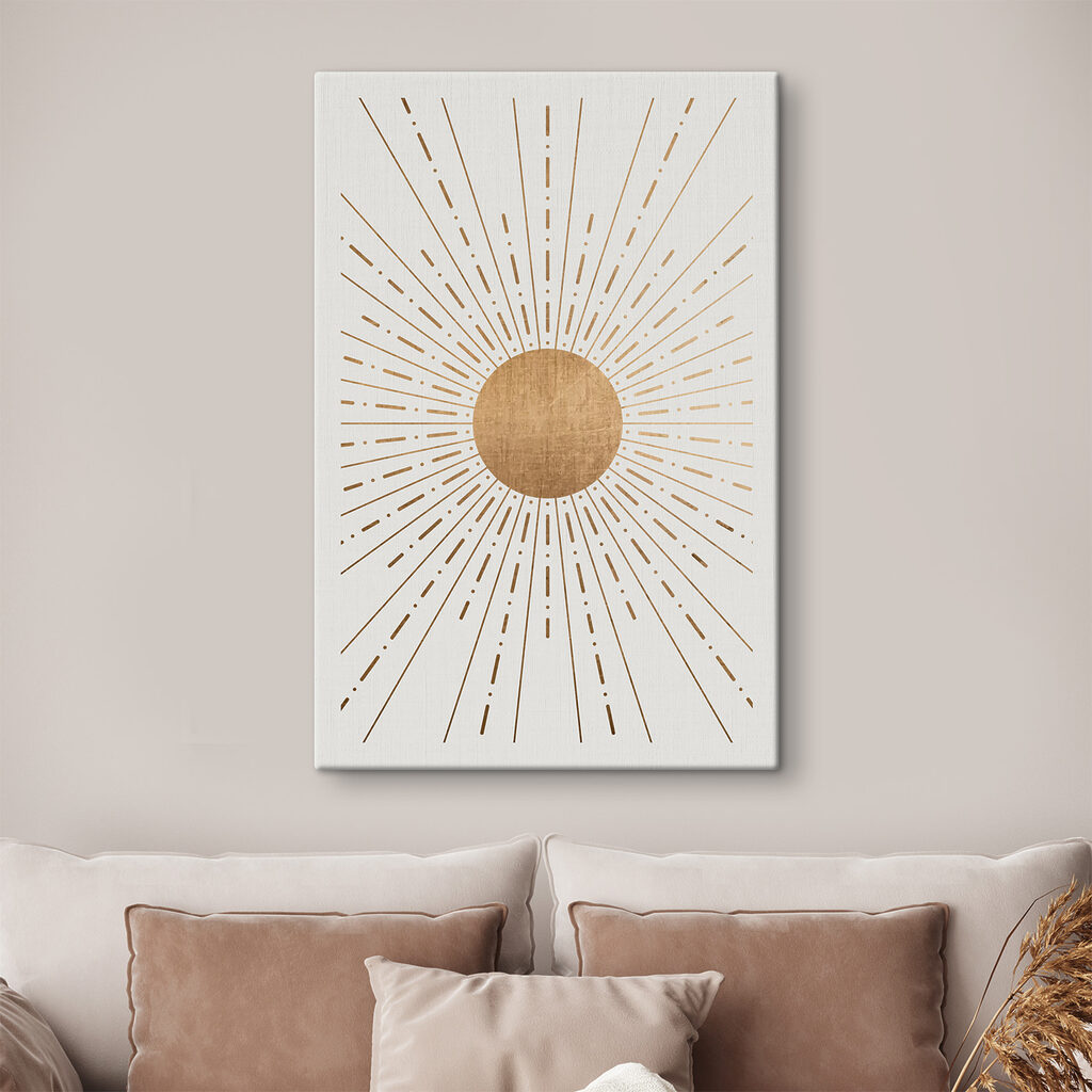 A sun with lines in the center