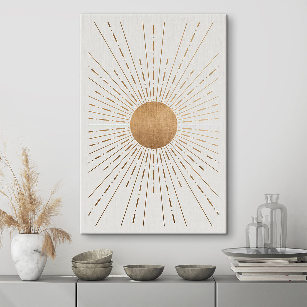 A sun with lines in the center