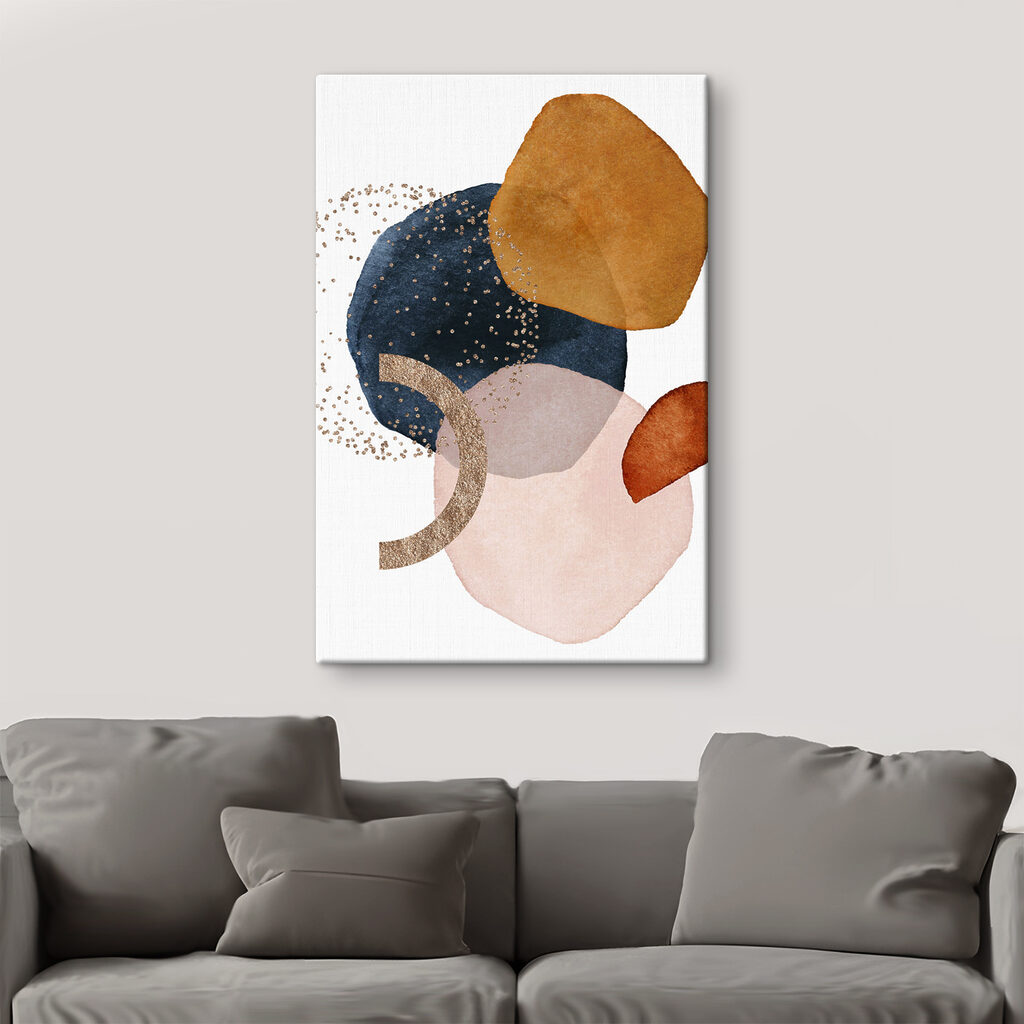 Abstract shapes and sparkling accents