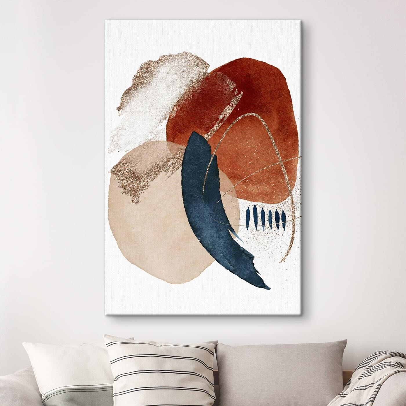 A close up of a painting