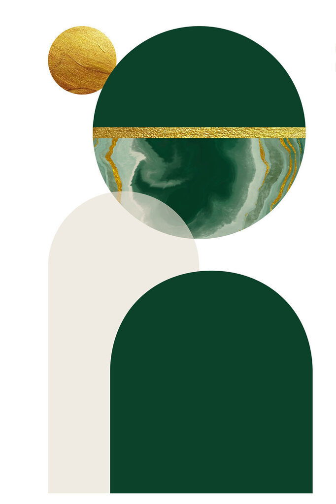 Circular harmony in green and beige