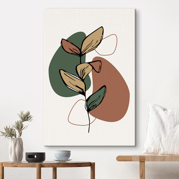 A plant with leaves and a few circles A plant with leaves and a few circles