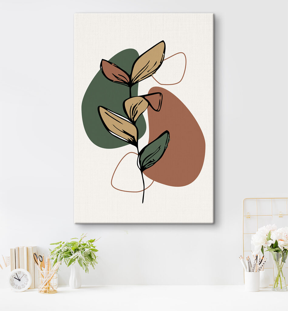 A plant with leaves and a few circles A plant with leaves and a few circles