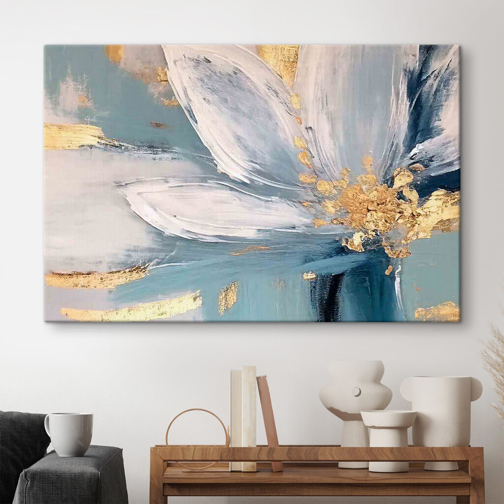 A painting of a flower