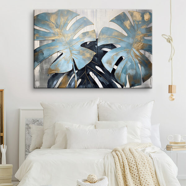 Elegant blue leaves in artistic bloom Elegant blue leaves in artistic bloom