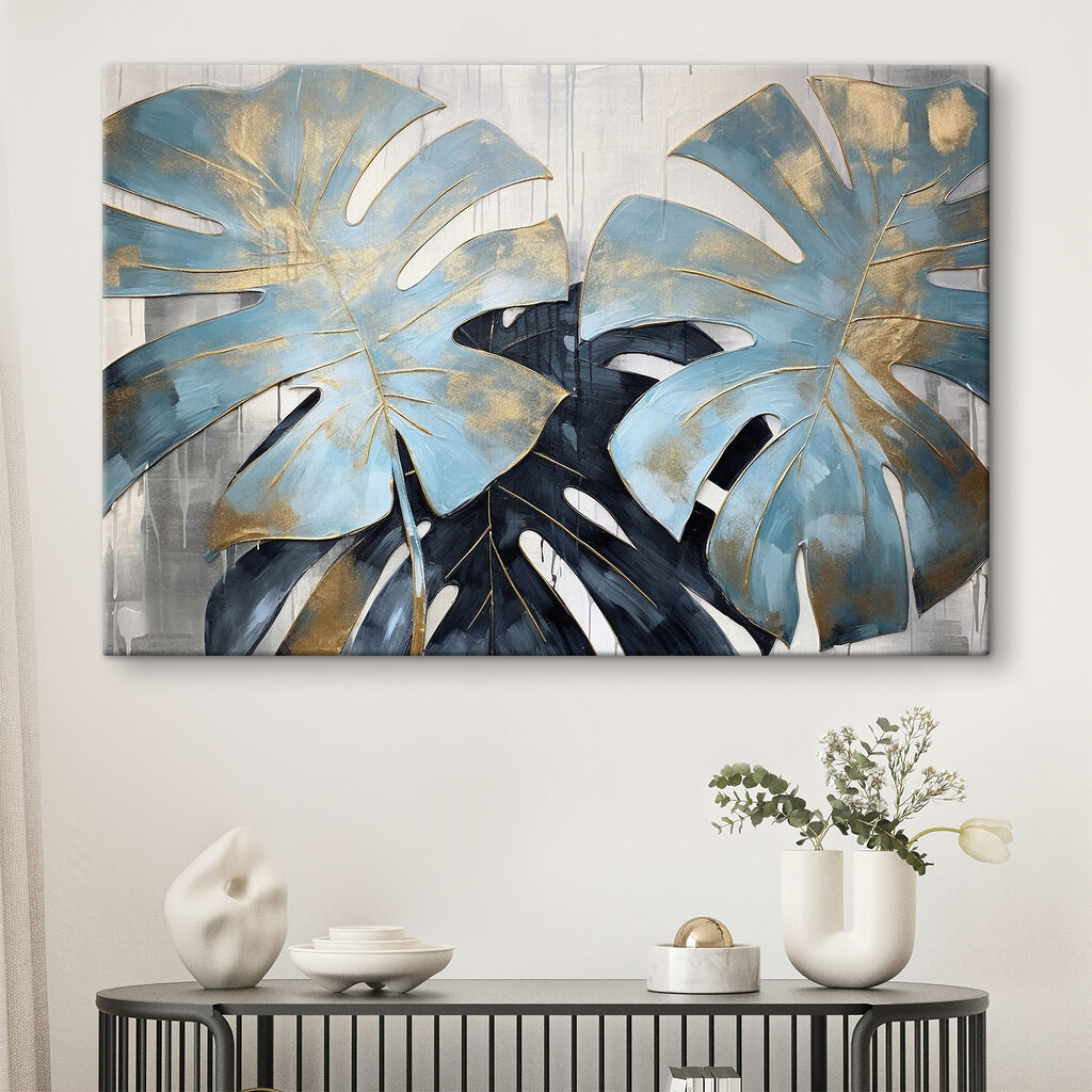 Elegant blue leaves in artistic bloom Elegant blue leaves in artistic bloom