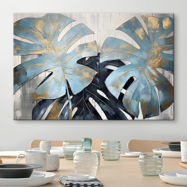 Elegant blue leaves in artistic bloom Elegant blue leaves in artistic bloom