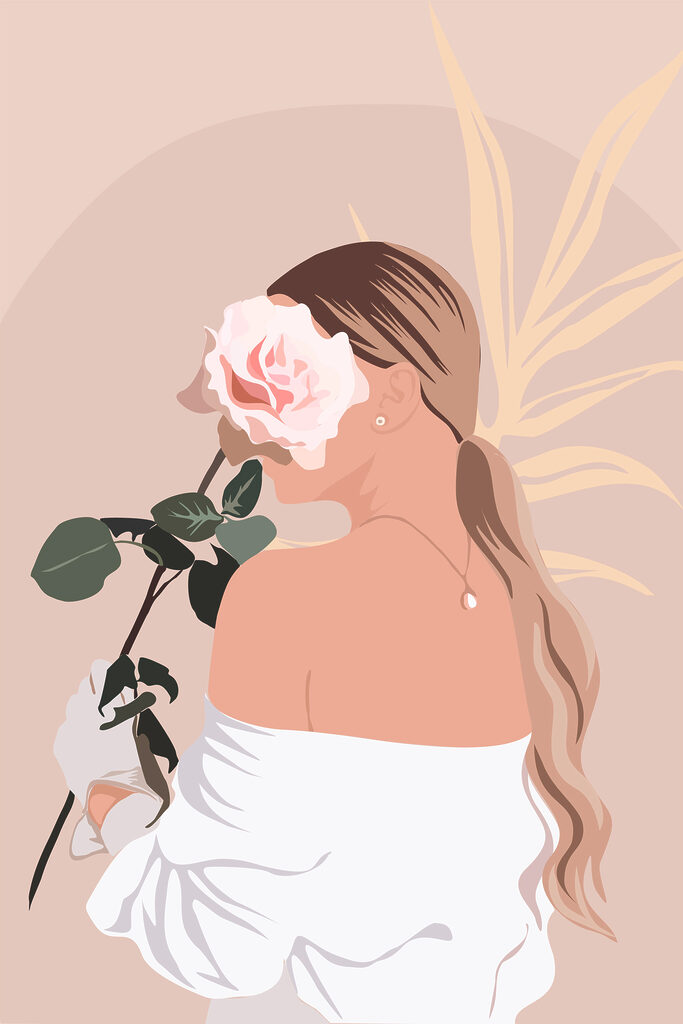 A woman holding a rose A woman holding a rose