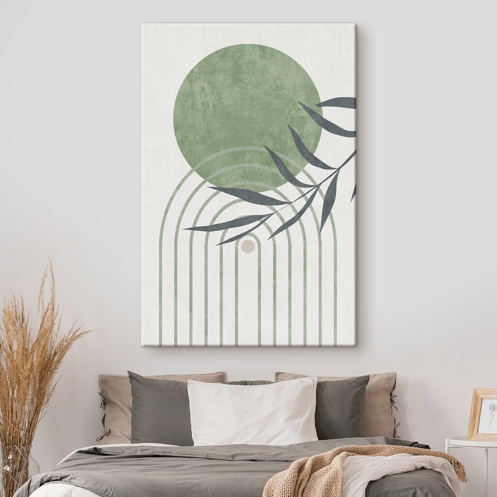 A green and grey art piece