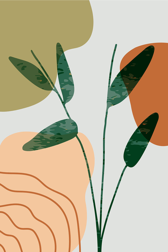 A green and orange leaves