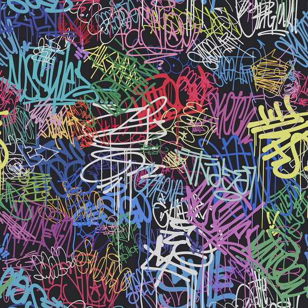 Kolorowe graffiti na czarnym tle Kolorowe graffiti na czarnym tle