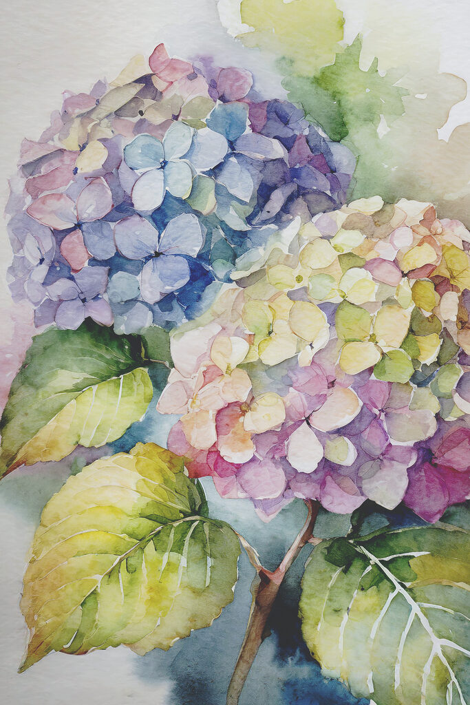 A watercolor painting of flowers