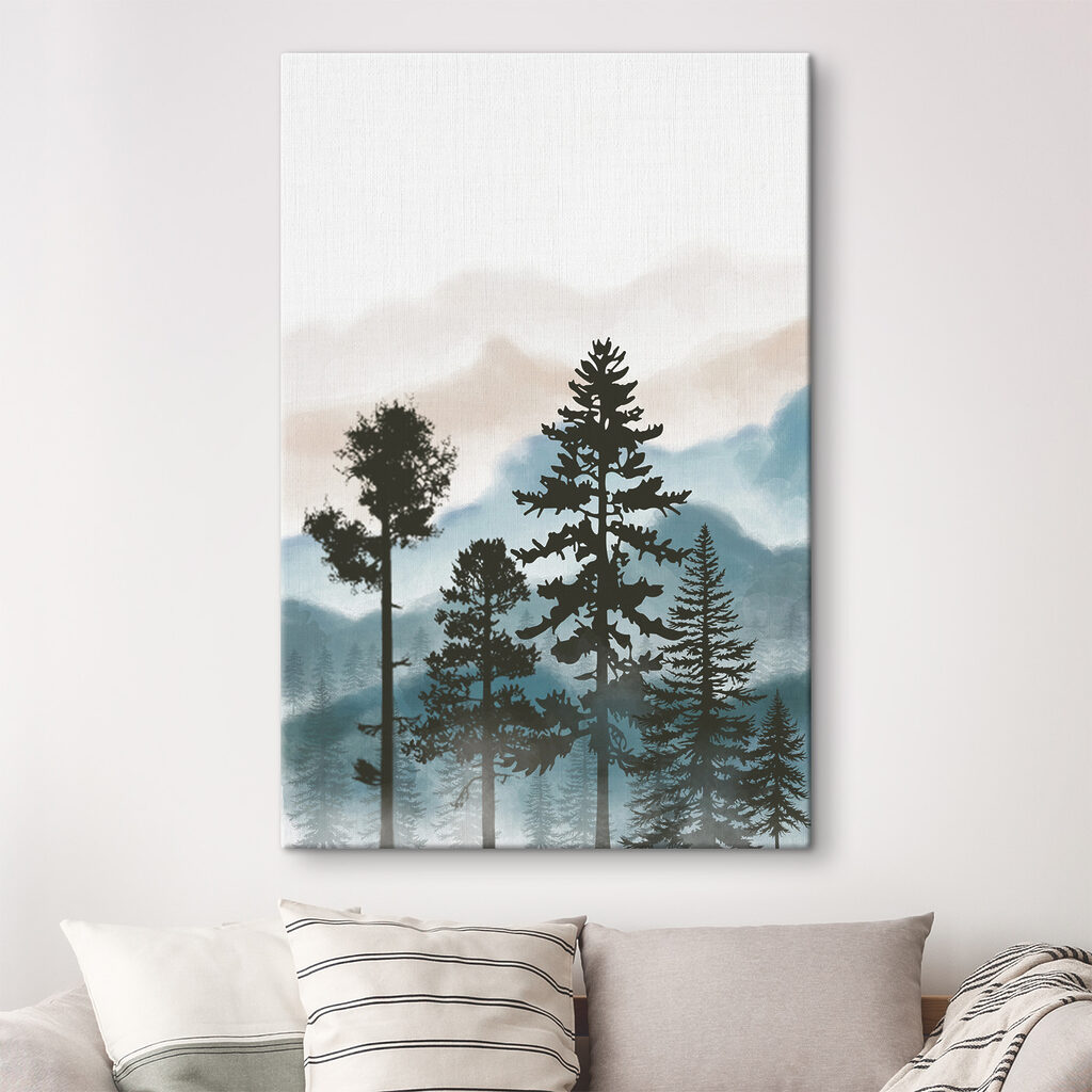 A group of trees in the mountains