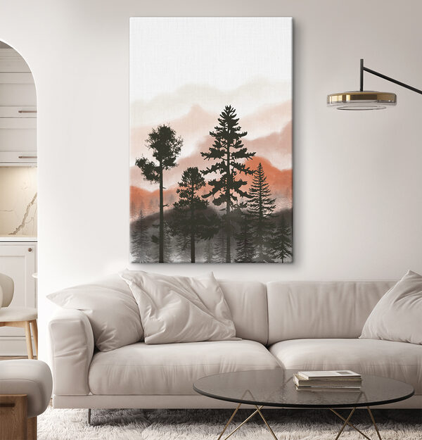 A group of trees in the mountains