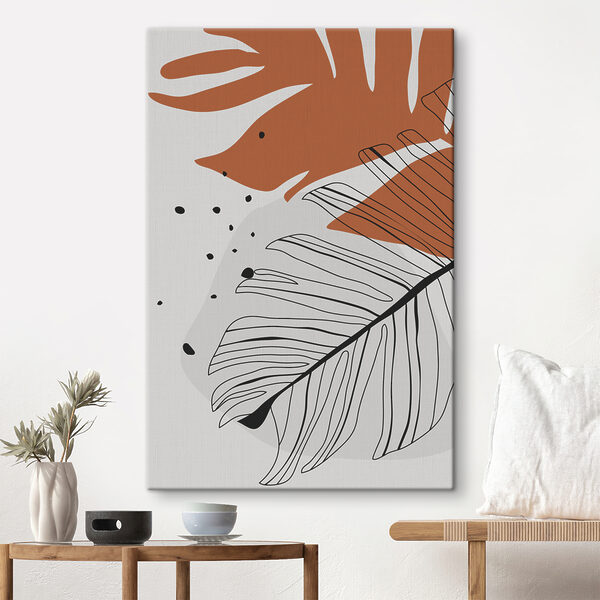 Tropical leaves in abstract design Tropical leaves in abstract design
