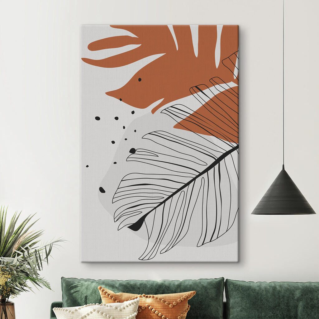 Tropical leaves in abstract design Tropical leaves in abstract design