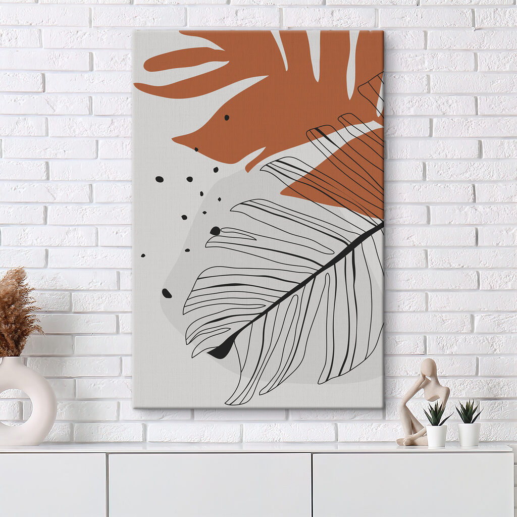 Tropical leaves in abstract design Tropical leaves in abstract design