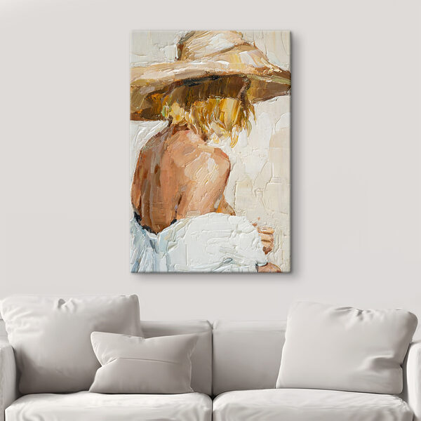 A painting of a woman wearing a hat A painting of a woman wearing a hat