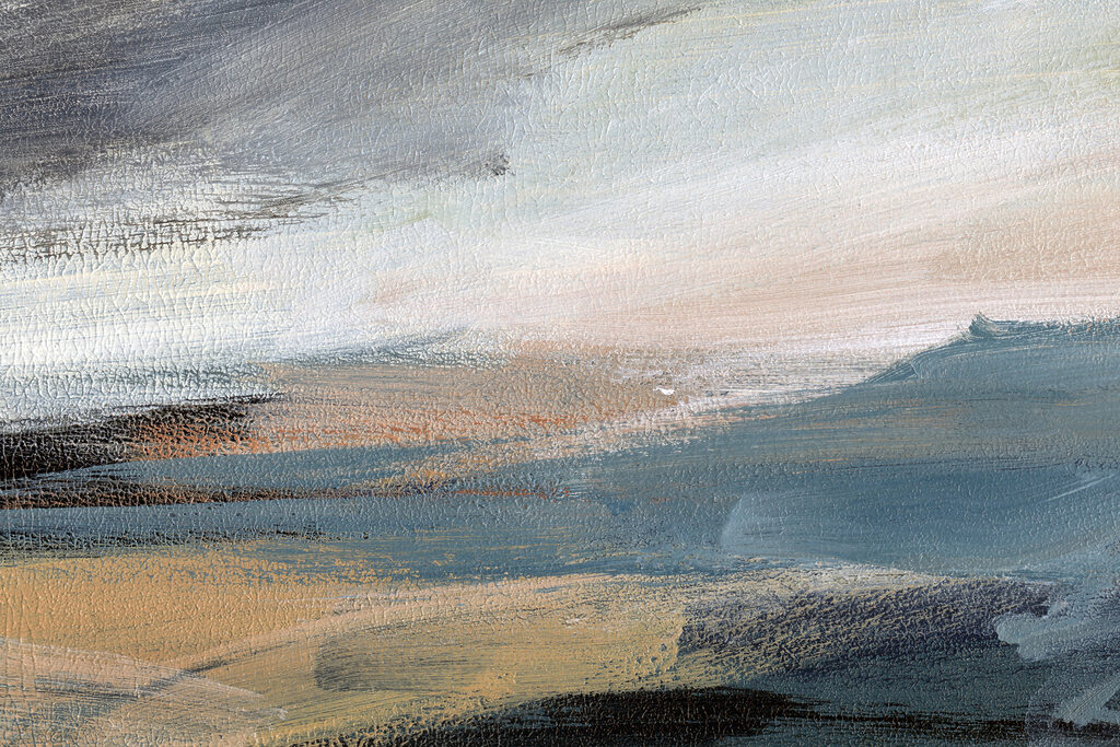 A close up of a painting