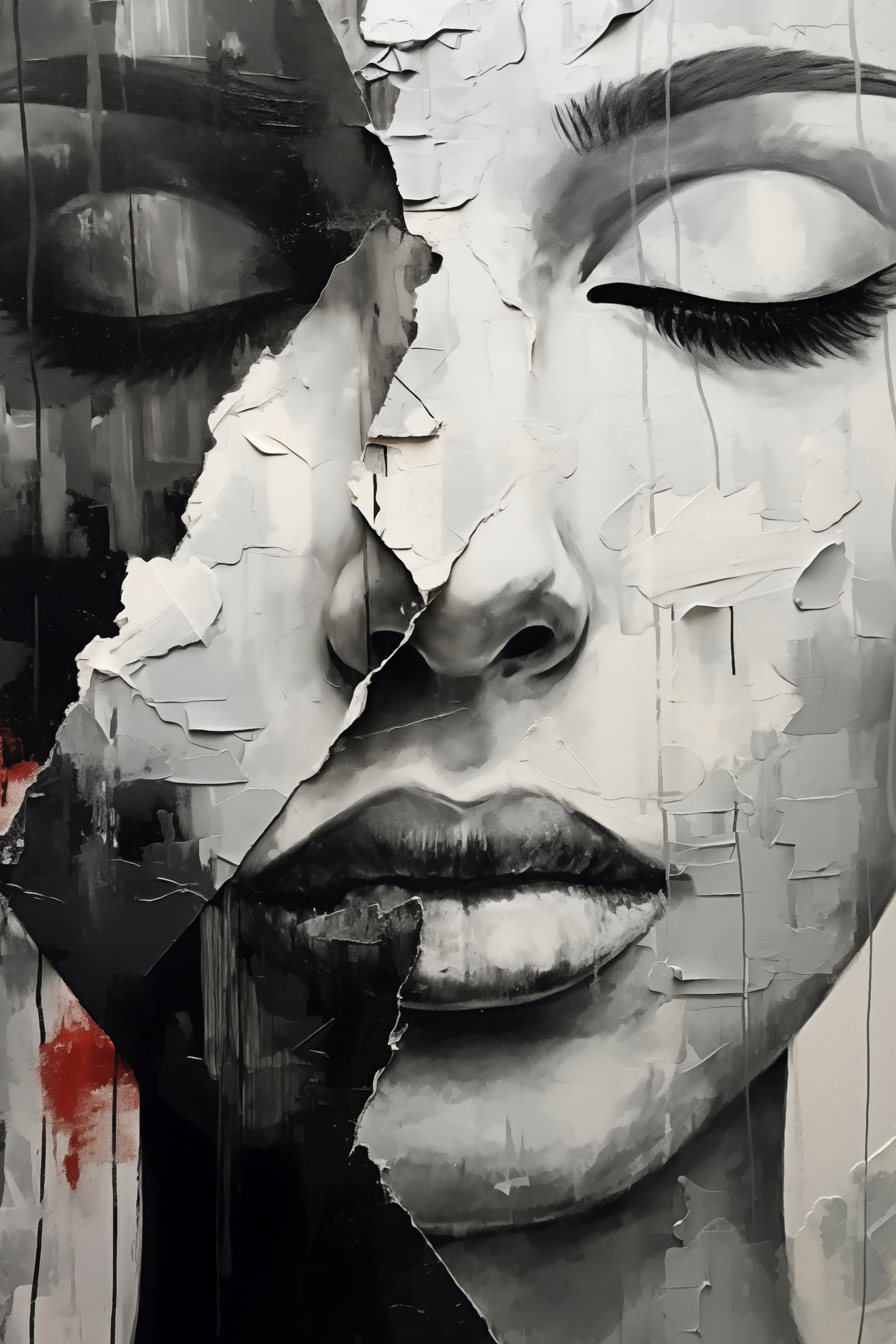 A painting of a woman's face