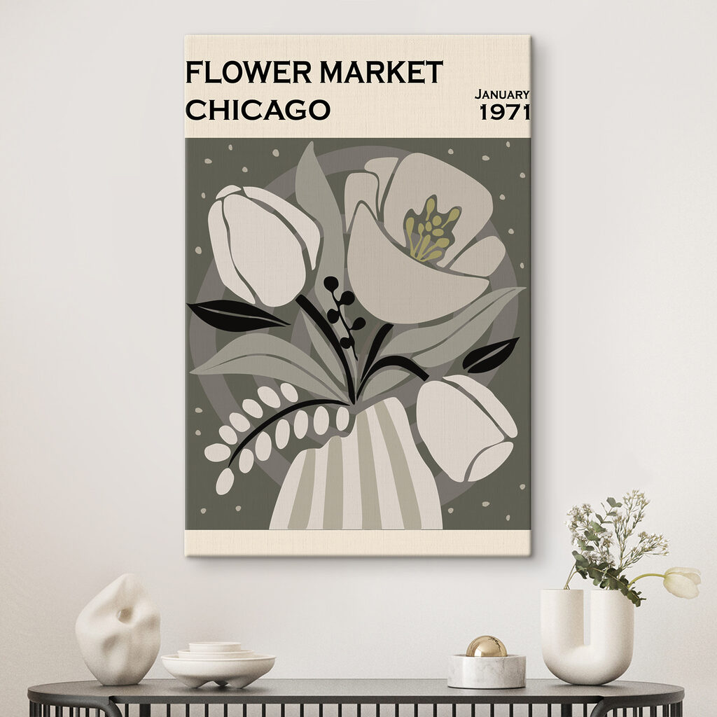 Vintage Chicago Flower Market Art