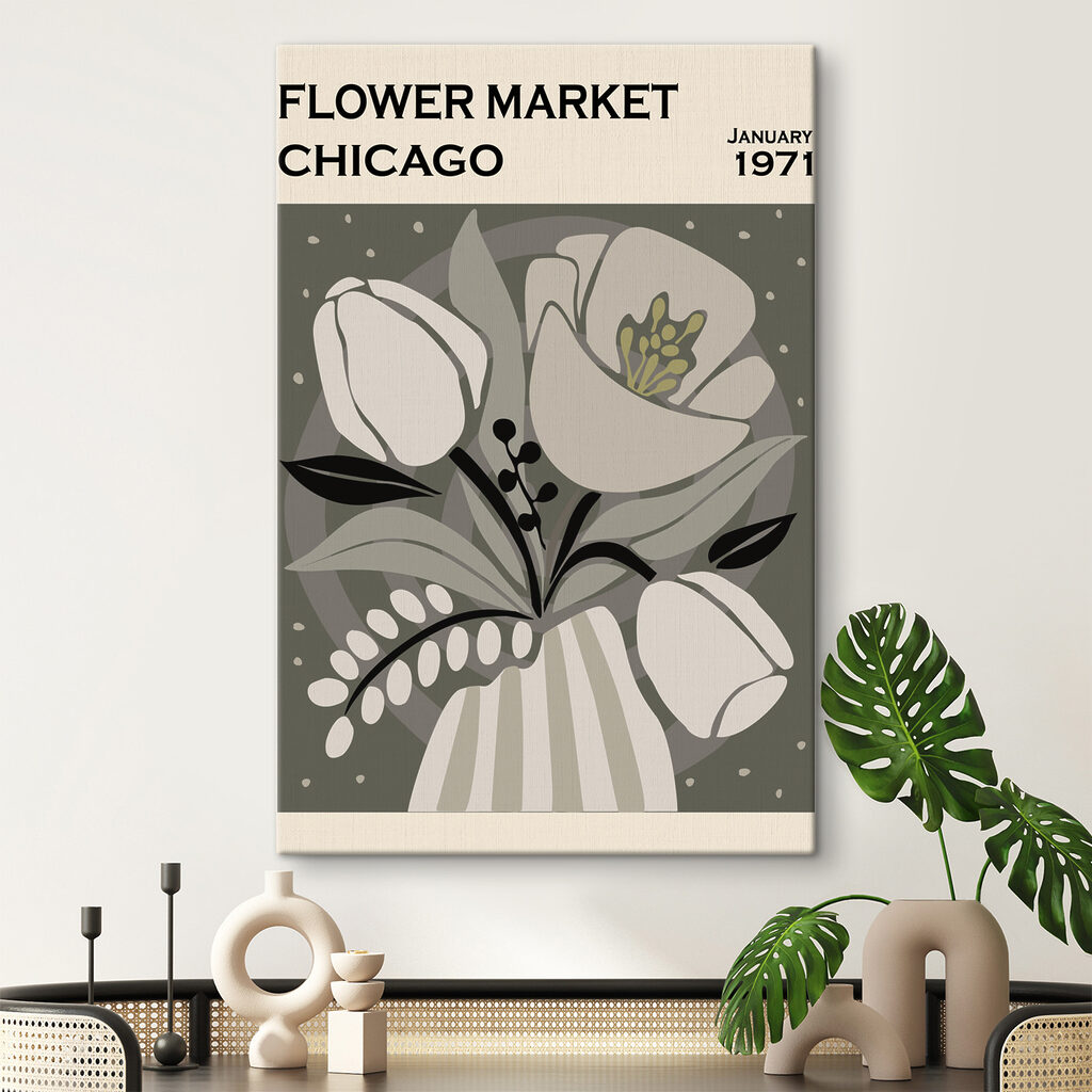 Vintage Chicago Flower Market Art