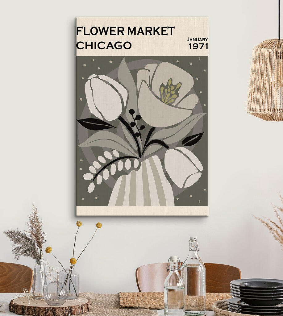 Vintage Chicago Flower Market Art