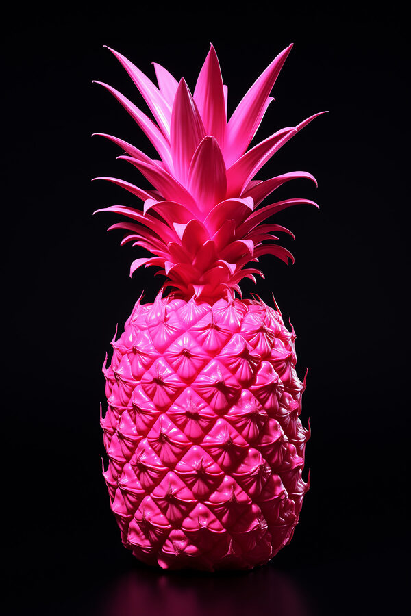 Różowy ananas na czarnym tle Różowy ananas na czarnym tle