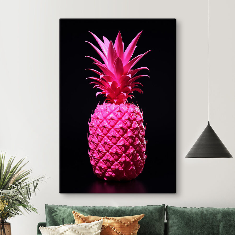Różowy ananas na czarnym tle Różowy ananas na czarnym tle