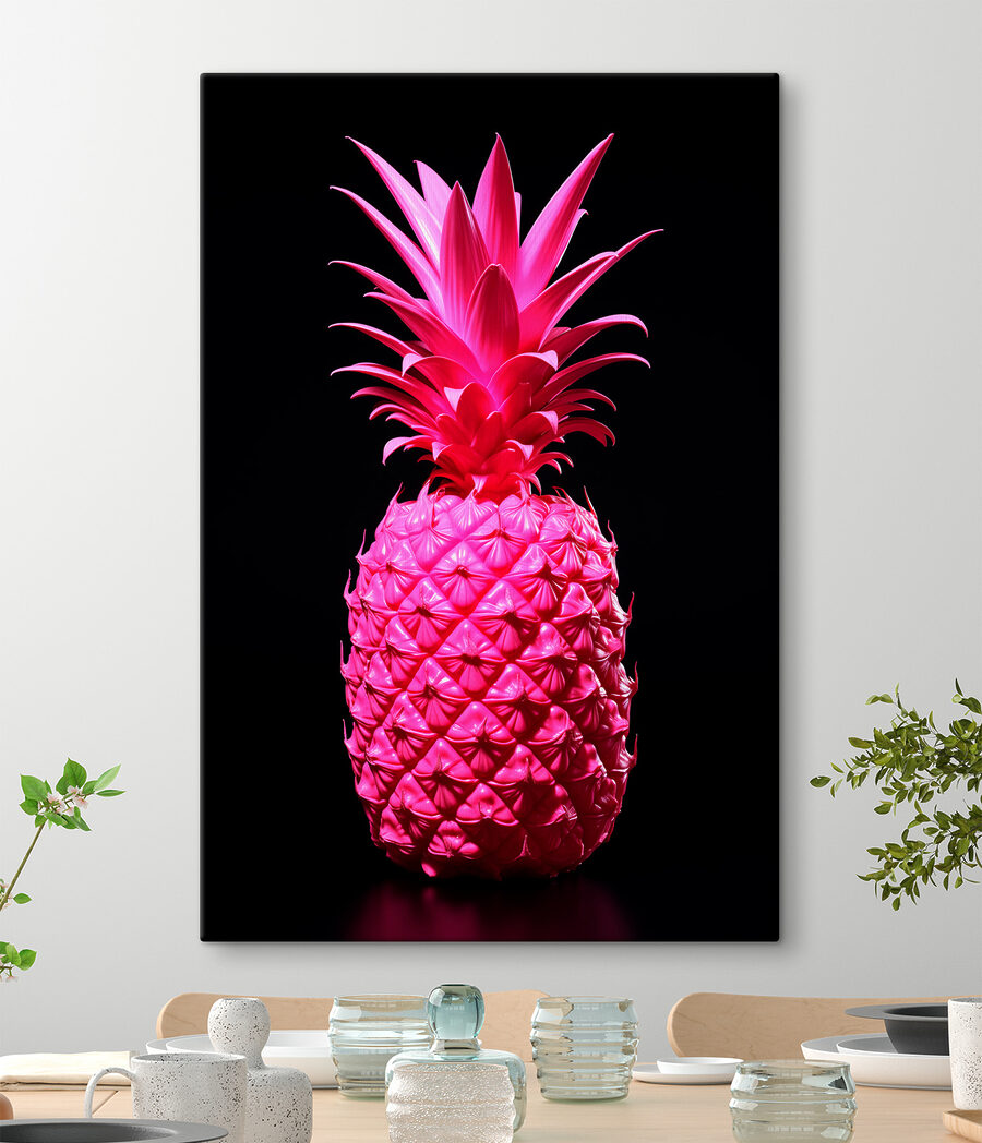 Różowy ananas na czarnym tle Różowy ananas na czarnym tle