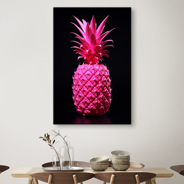 Różowy ananas na czarnym tle Różowy ananas na czarnym tle
