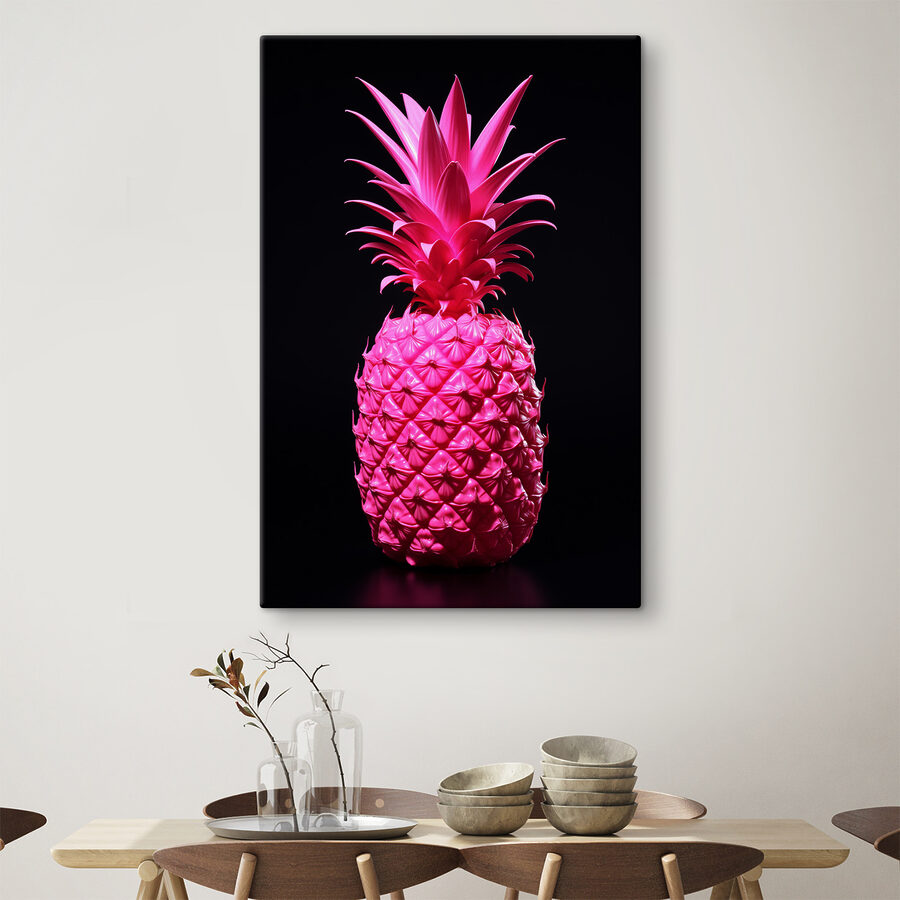 Różowy ananas na czarnym tle Różowy ananas na czarnym tle