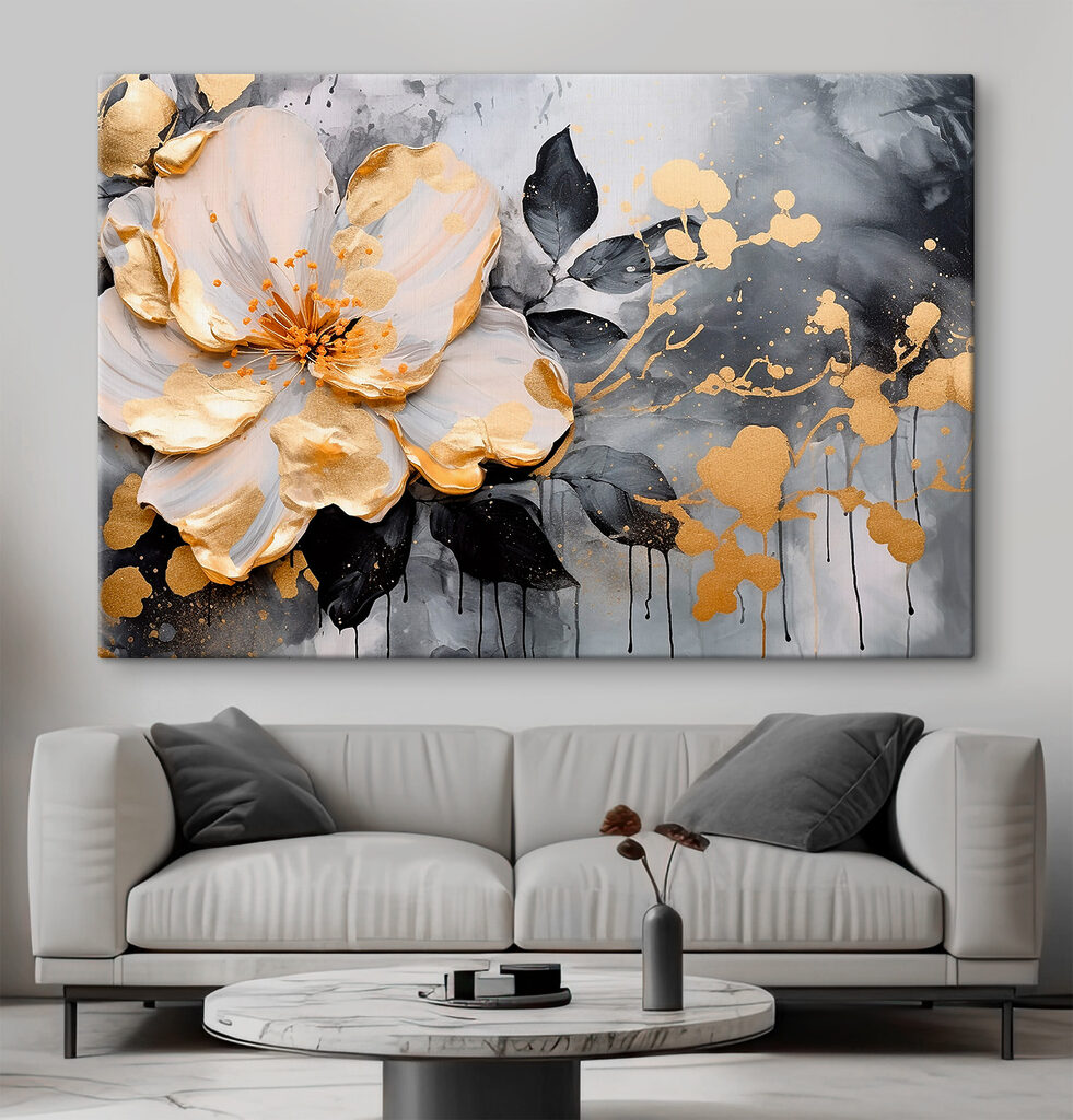 A painting of a flower