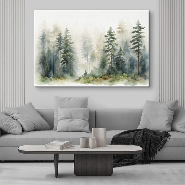 A watercolor of a forest A watercolor of a forest