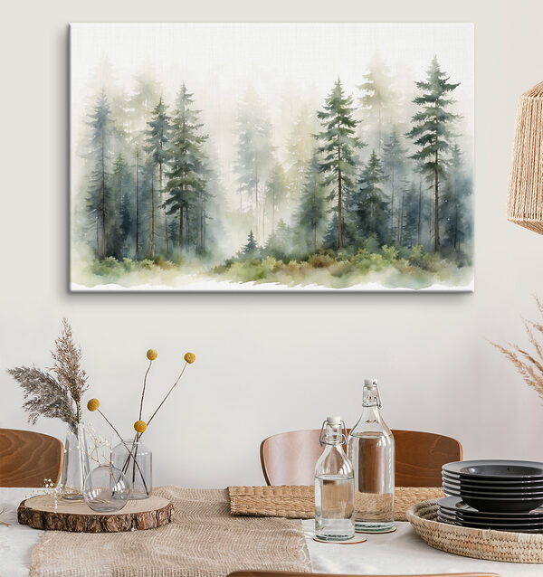 A watercolor of a forest A watercolor of a forest