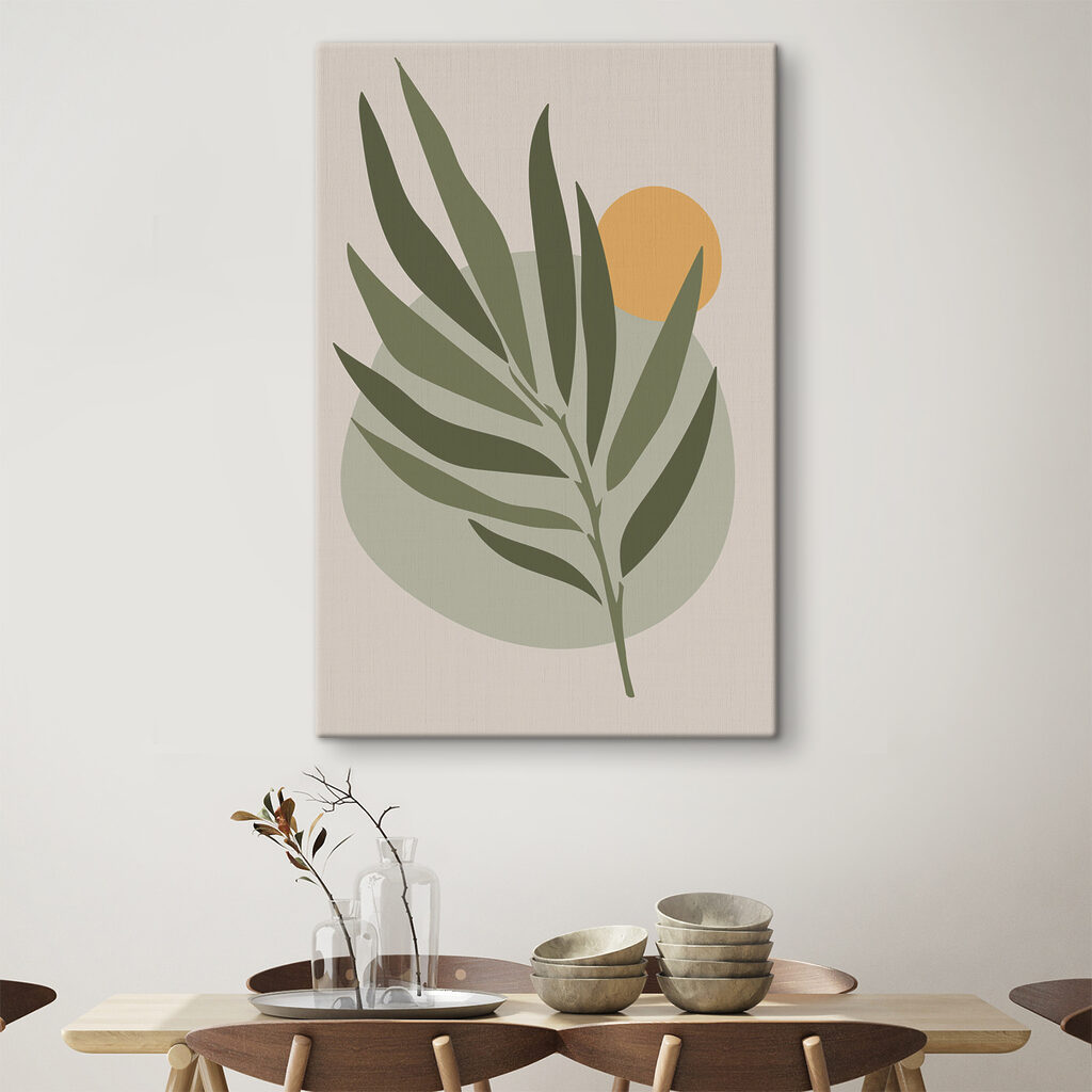 A green leaf with a yellow circle