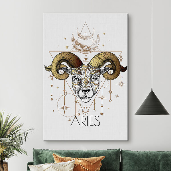 Obraz  (SKU: s37183) Obraz Obraz Rysunek barana z księżycem i gwiazdami (SKU: s37183)
