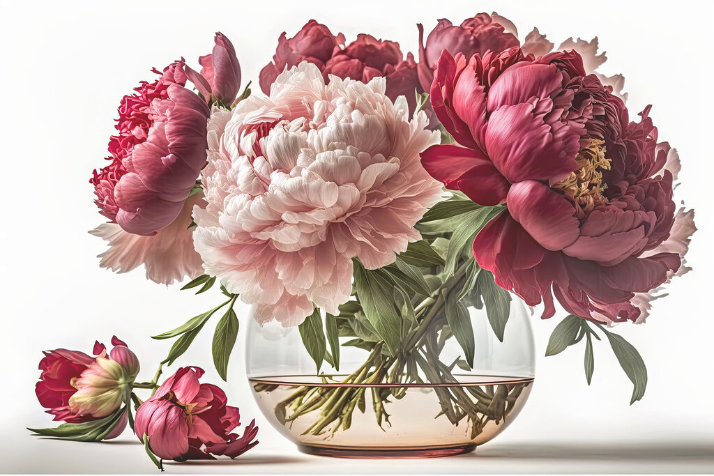 A vase of pink and white flowers A vase of pink and white flowers