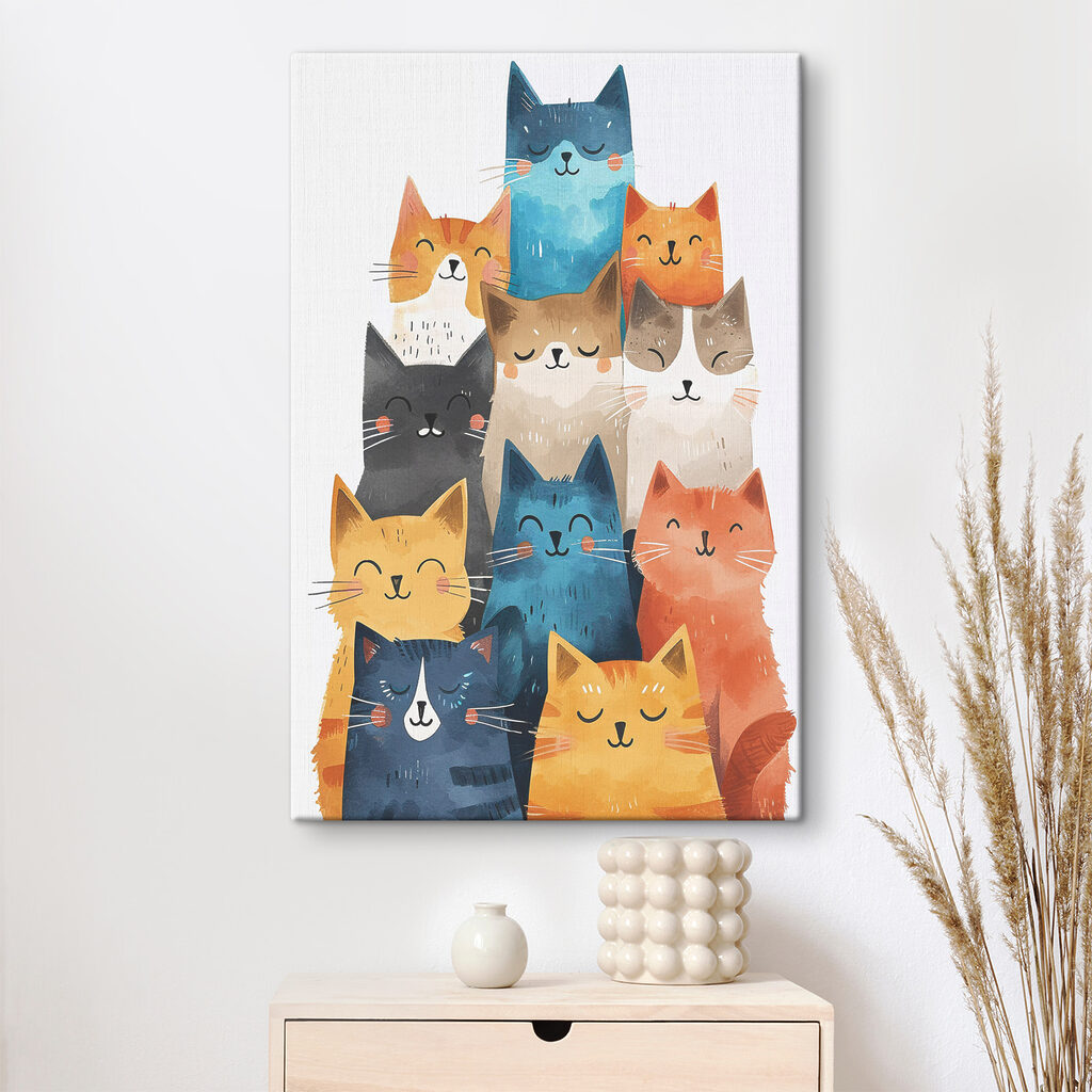 A group of cats with different colors