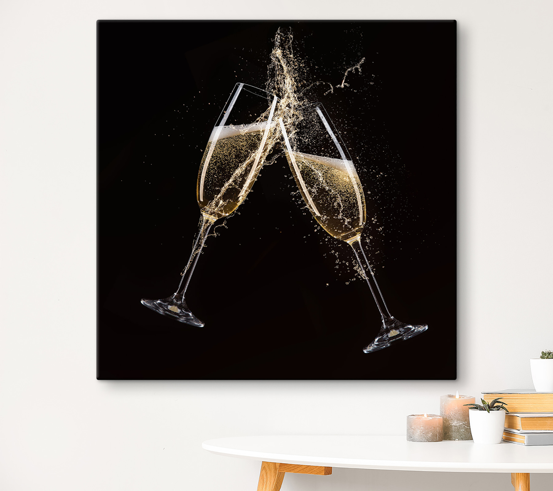 Two glasses of champagne with splashing liquid Two glasses of champagne with splashing liquid