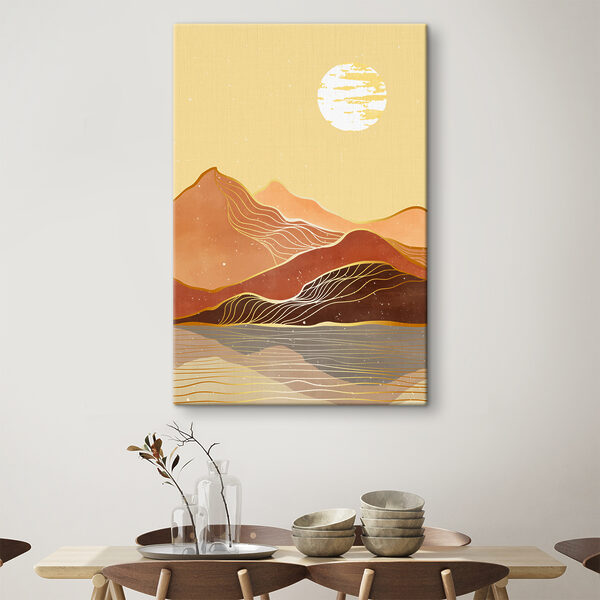 A painting of a mountain range A painting of a mountain range