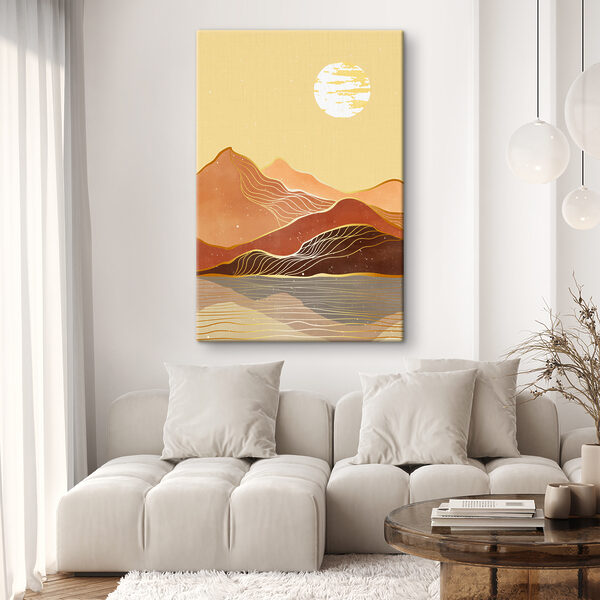 A painting of a mountain range A painting of a mountain range