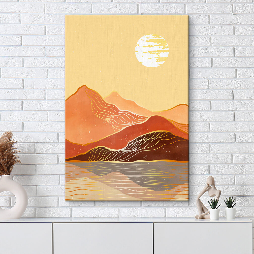 A painting of a mountain range A painting of a mountain range