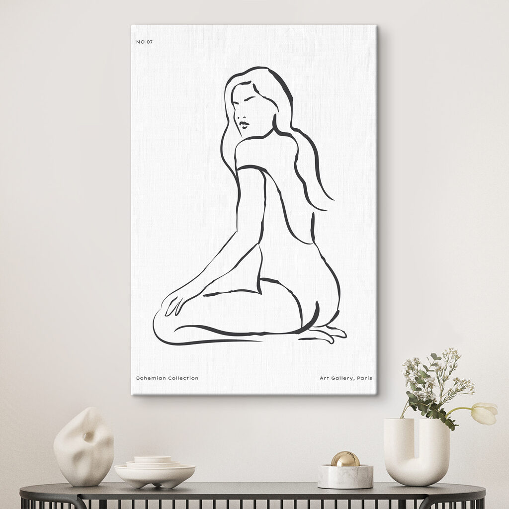 A drawing of a woman sitting A drawing of a woman sitting