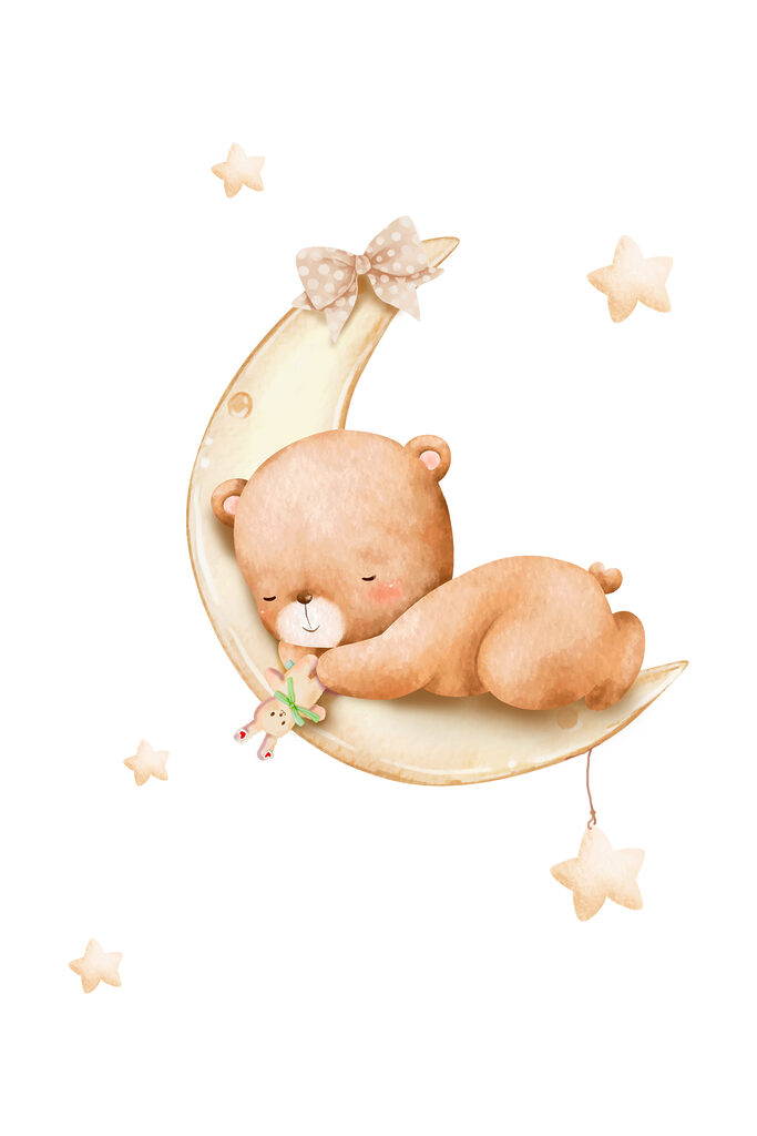 A teddy bear on the moon