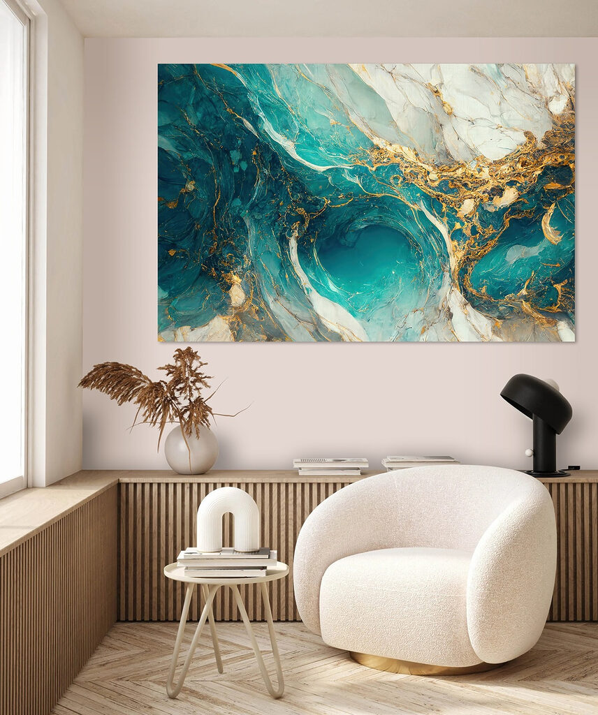 Aquamarine currents swirl into abyss